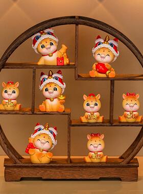 创意国潮马古架生客厅工玄关办博公室位装饰摆件肖ZH-RCGCM马年吉