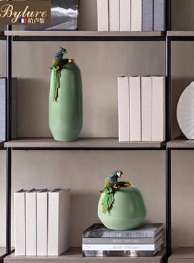 Bylure新中式陶瓷花瓶珐琅彩摆件客厅入户玄关酒柜电视柜家居装饰