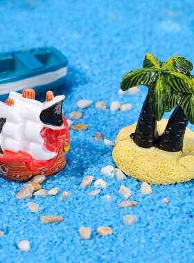 新款直销可爱海盗船地中海装饰摆件海盗微景观DIY饰品创意树脂摆