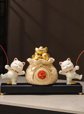 新中式八方来财元宝聚宝盆摆件招财聚财客厅办公室装饰品开 业礼