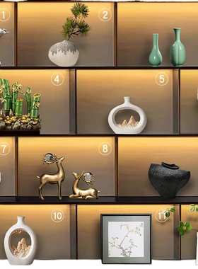 新中式家居摆设样板房间软装饰品书房客厅酒柜玄关博古架摆件