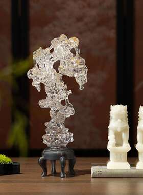 中式中古风摆件高级感明山太新湖石透明树脂假RZB-2881茶室书房装