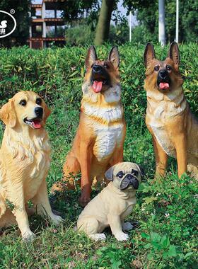 彷真狼狗摆件看家狗落地雕塑大型动物工艺礼品摆饰庭院客厅入户玄