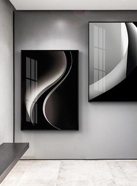 现代简约黑白建筑空间装饰画客厅挂画设计师工业风书房办公室壁画