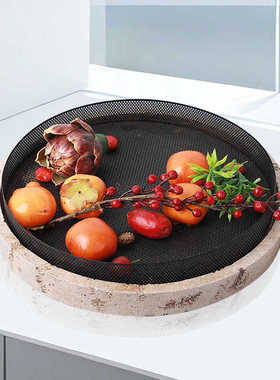 金属风侘摆件售楼处装饰家居样板房高档果盘餐桌客厅收纳托盘寂