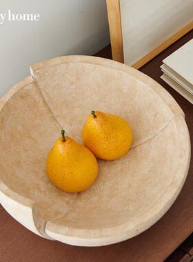 迪斯凯浅咖色不规峦则边样装饰果盘t60471摆中式客厅板间居家装饰