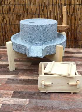 石磨豆浆机家用肠粉机手工磨豆腐的石磨盘小石磨传统天然手推手动