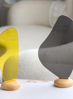 现代轻奢玄关抽象艺帆船摆装CHA件术样板房客厅视柜办公室饰工电