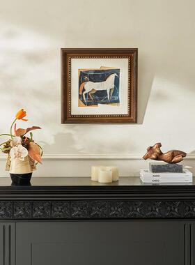 中计古风家居样板花房软装设高级感大理石花瓶插抽象拖脸摆件桌面