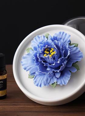 正品非礼遗手捏牡丹花摆件面陶瓷香薰香器香氛办公室桌家居扩饰品