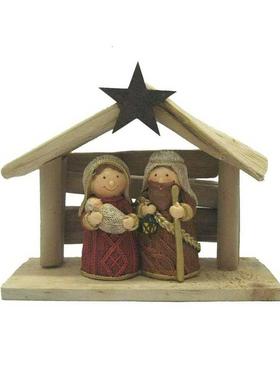 欧式圣诞马槽木头房子摆件家居客厅桌面节日橱窗装饰品聚会道具