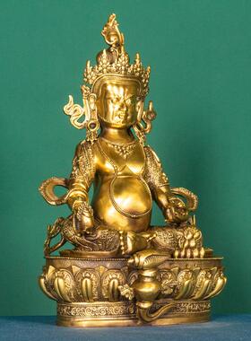 精工黄财神诺拉摆件玄关客厅书房店铺收银台供奉财神爷摆件铜雕