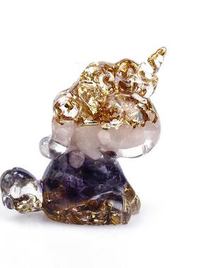 滴胶树脂独角兽办公室桌面书桌装饰床头家具水晶公仔摆件创意摆件