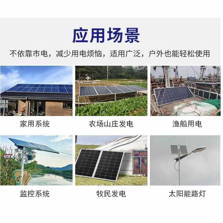 工厂直营单多晶太阳能电池板18V10W20W30W100W充发电板充12V电瓶*-图0