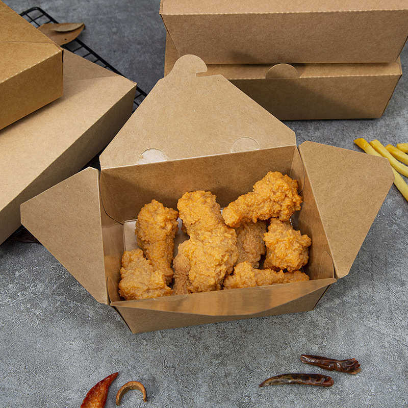 一次性加厚牛皮纸外卖打包盒 炸鸡水果沙拉快餐盒意面炒饭便当盒,淘宝优惠券,粉丝福利购,淘宝优惠卷