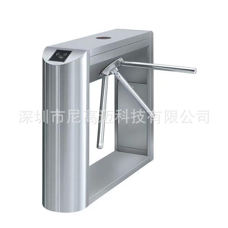 Supply of 304 stainless steel bridge-type curved three-roller gate construction site face recognition access control attendance three-way gate