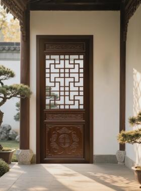 东阳木雕彷古门窗镂空实木门木雕门窗实木花格门窗中式覆古木门