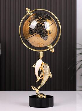 办公室桌地球仪摆件领导轻奢高档高级高端大气客厅装饰艺术工艺礼