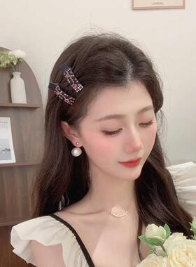 Korean-style colorful rhinestone side clip with a high-end,