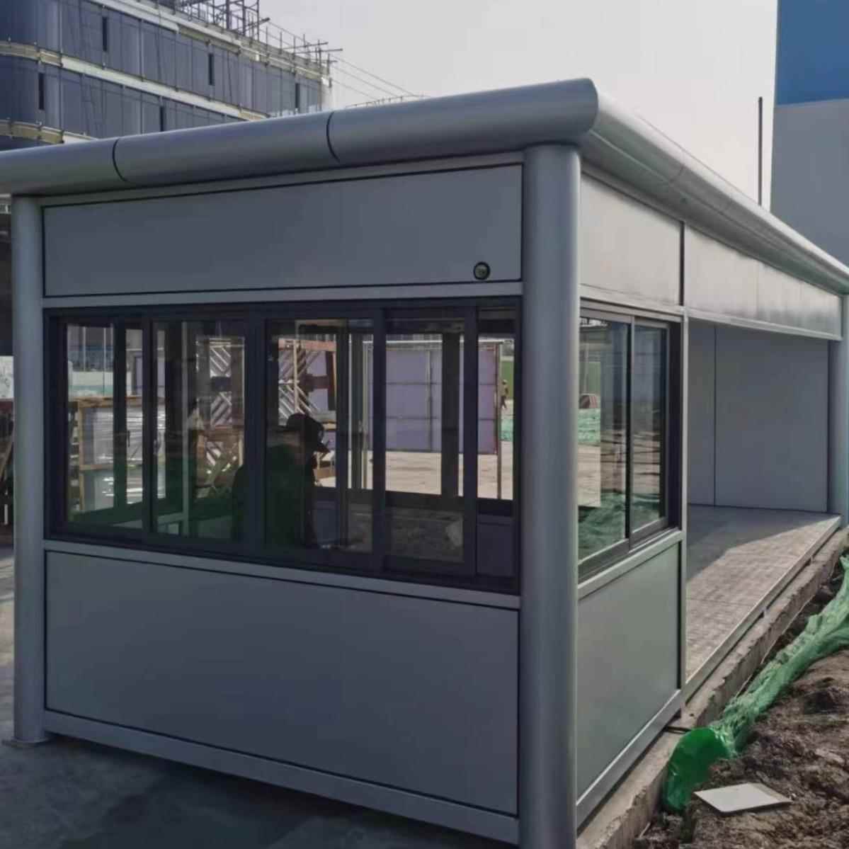 厂家铝板成品保安执勤室岗亭简易户外钢结构门卫物业值班室 - 图1