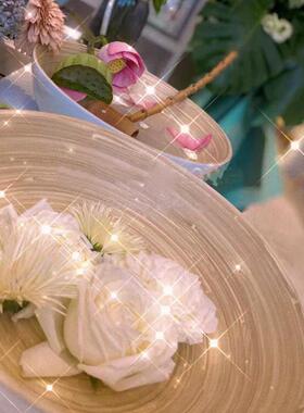 美容院瑜伽按摩专用spa欢迎仪式净洗手礼盆圆形竹制水勺瓢观赏