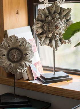 掬涵花型树脂摆饰古典花纹木雕古董覆古装饰桌面玄关礼物