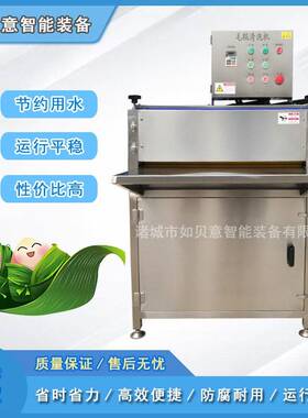 全自动连续式粽叶清洗机芭蕉叶荷叶毛刷清洗机粽子加工流水线