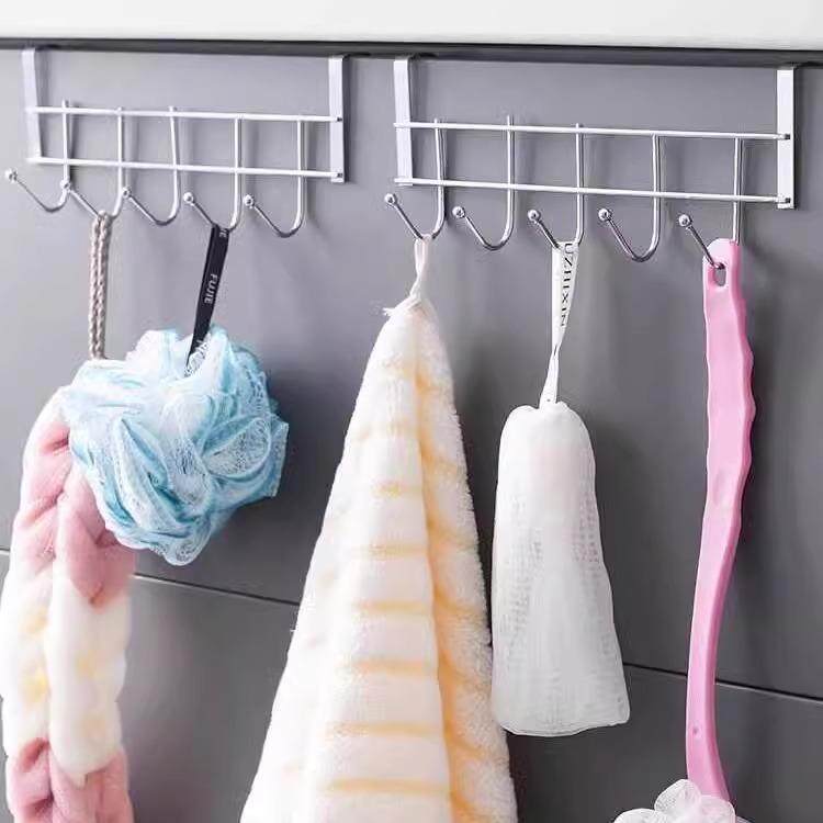 不锈钢整体橱柜门背5连挂钩置物卡夹钩 厨房免打孔锅铲汤勺收纳沥,淘宝优惠券,粉丝福利购,淘宝优惠卷