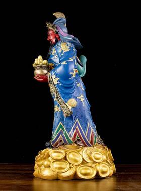 彩绘关公摆件家居客厅办公室财神公案挂件家装