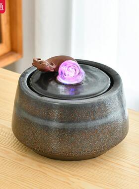 生财流水器循环喷泉家居客厅风水球小型陶瓷摆件办公室桌面布置