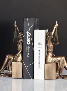 正品创意仿铜正义女雕像雕塑书律所办公档室摆件装饰品律送师的神