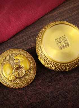 黄铜五牛烟灰缸带盖烟灰缸客厅家用办公室摆件