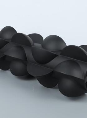 代简约花欧圆柱错位几何件造型树脂插花器摆样板0265房软装饰现品