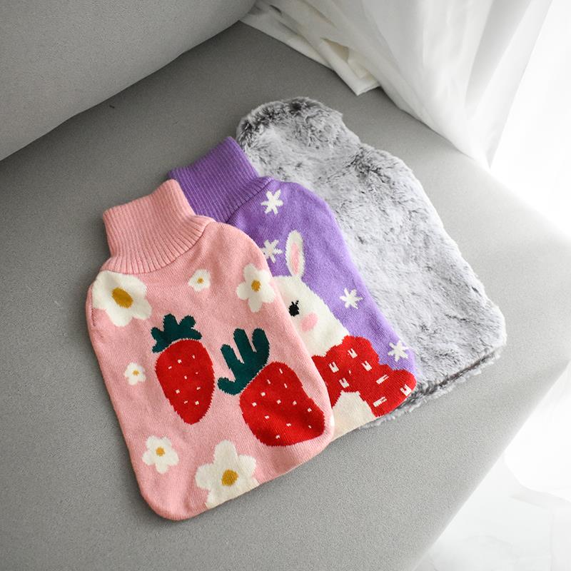 注水橡胶PVC硅胶热水袋绒布套儿童学生1L2L特大号水袋外套保护套 - 图0