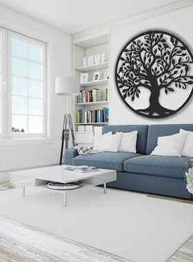 跨亚境马逊爆款金属饰壁挂家居铁装艺剪影饰1墙面墙艺术生命之树