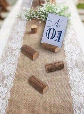 10pcs Wooden Wedding Name Place Card Holders Clip Party