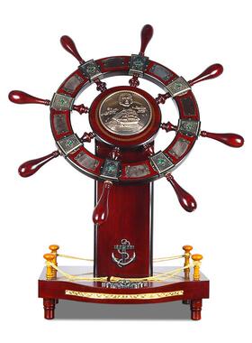 领航舵落地摆件公司乔迁开业商务送礼家居舵盘装饰客厅办公室高档
