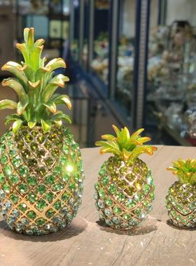 满钻合金凤梨摆件家居创意珐瑯彩色工艺礼品摆饰贺礼商务礼品摆件