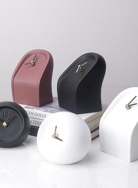 书极简北轻奢树座台钟表摆欧件现代创意样板间儿童GHH房时钟脂装