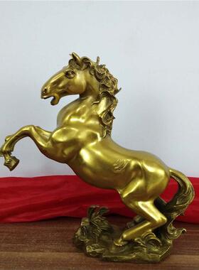 黄铜马摆件工艺品摆设办公室金属装饰品跃马黄铜马