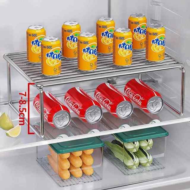 Layered storage rack inside refrigerator interior storage board kitchen freezer stainless steel leftover vegetable compartment double-layer artifact rack