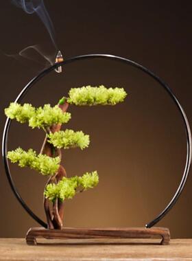 创意风化实木根雕展示架装饰底座摆件新中式玄关办公室桌面博古架