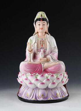 观音菩萨佛像供奉摆件家用保平安古莲坐莲观世音菩萨乔迁开业礼品