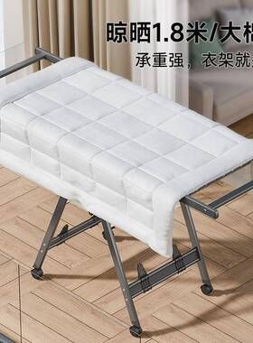 折叠晾衣架家用落地铝合金室内阳台晾衣杆凉衣架晒衣架晒被子