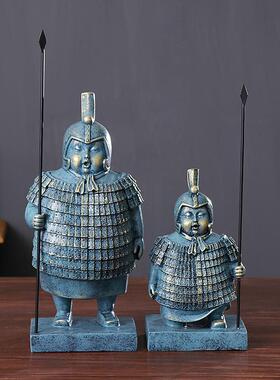 正品创意搞兵笑胖马俑复古摆件新中居式客厅办公室电视柜玄关家饰