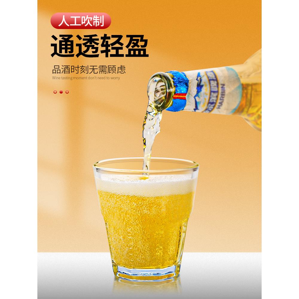 钢化玻璃杯啤酒杯套装家用商用ktv小八角杯防摔喝酒杯子高档水杯 - 图3