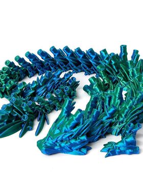 3D打印摆件关节可活动竹节龙摆件手办套装神龙装饰潮玩款