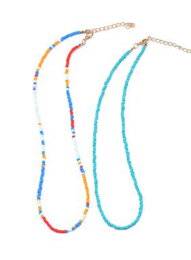 厂家直销欧美新品ZA波西米亚风手工串珠花朵项链套装海边度假风潮