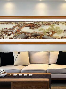 定做背景清明上河图中画式客厅饰画书房酒沙发墙装有店框挂画壁国