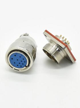 12芯公母螺纹连接玻璃烧结真空航空插头MX23K12T+MX23J12ZH气密型